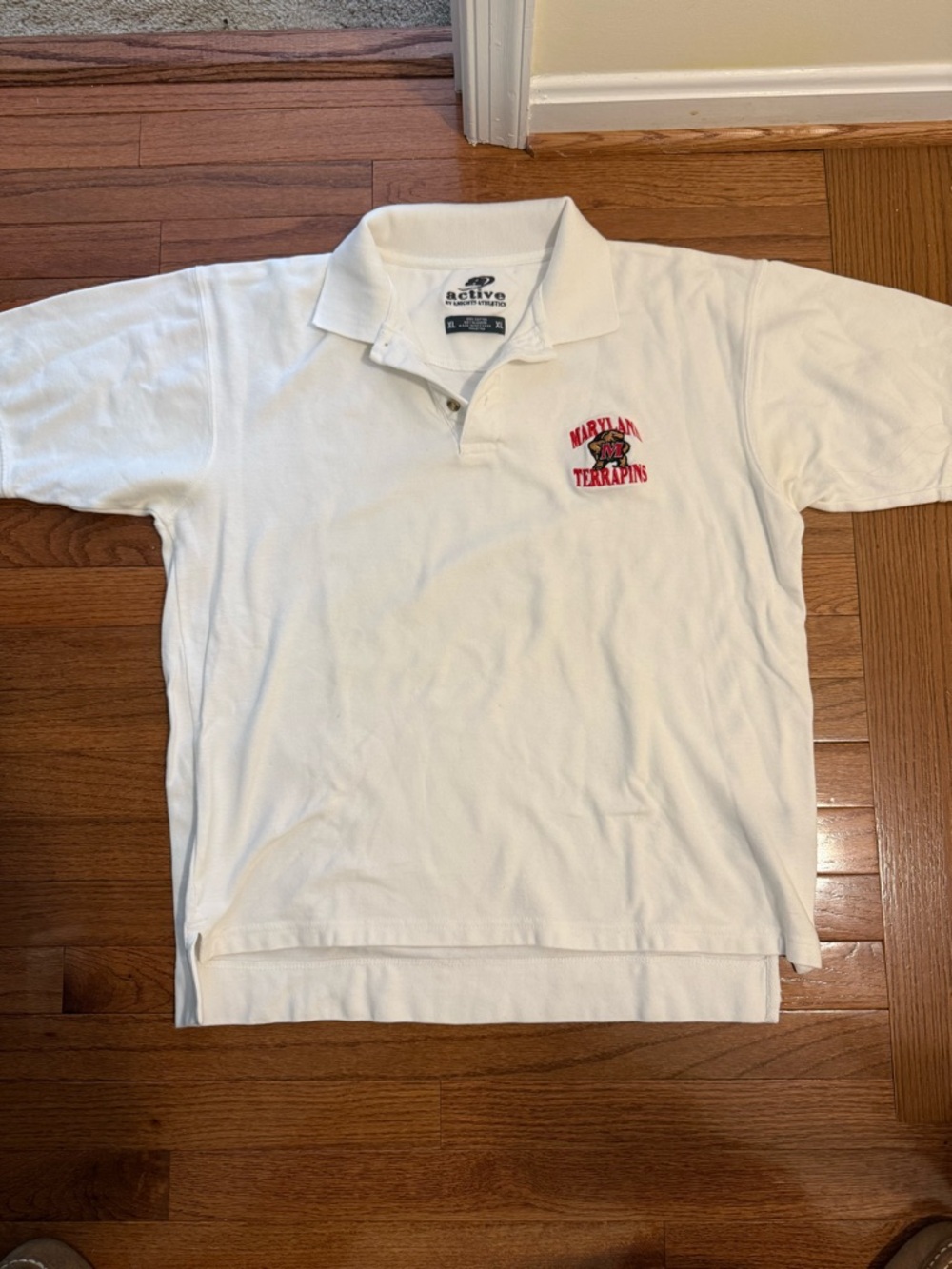 Active USA White XL Maryland Terrapins Polo Shirt